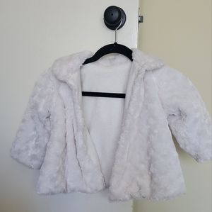 Little Girls Faux Fur Coat in White